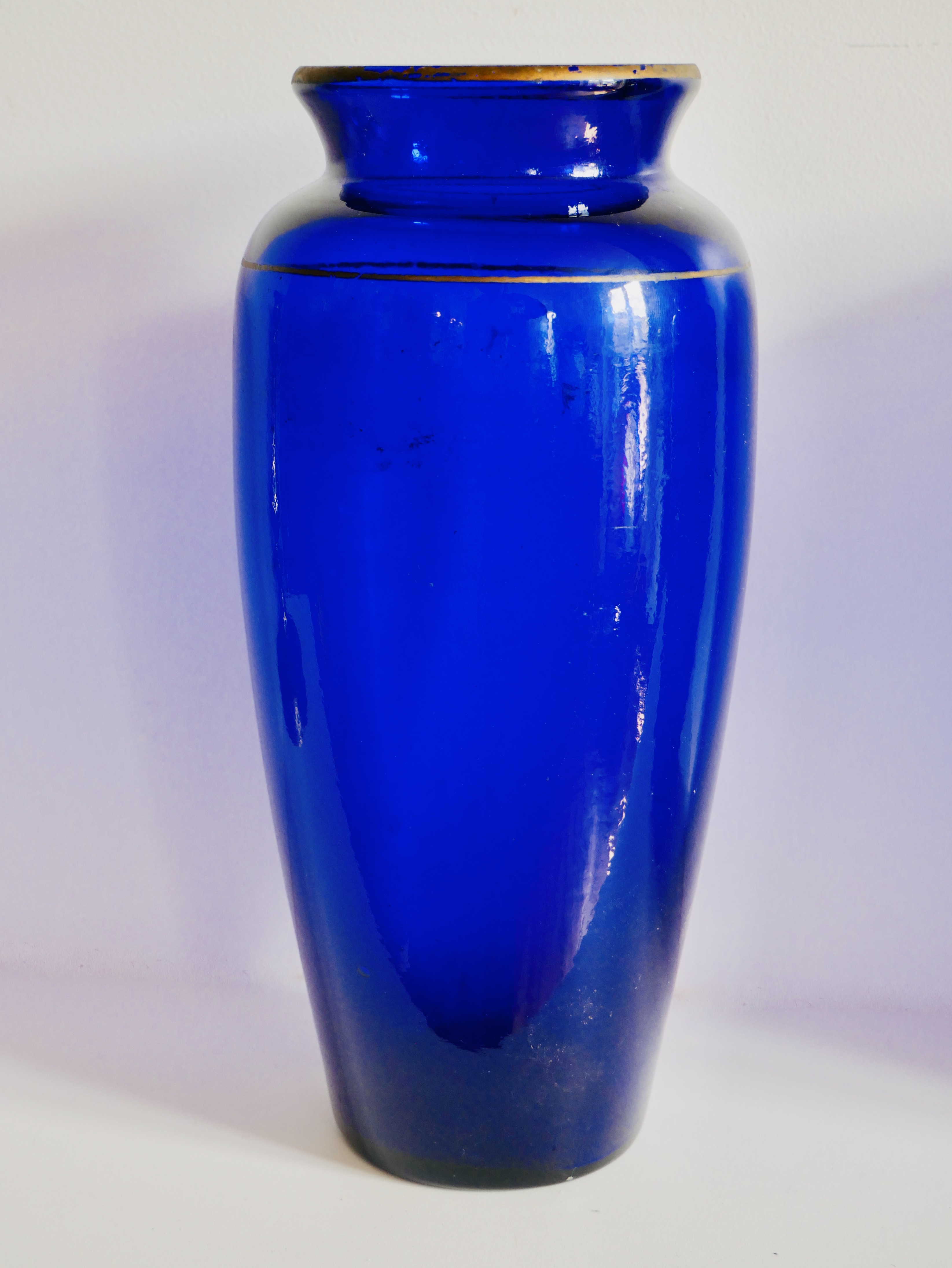 Paire de Vases Bleu Cobalt avec Liseré Doré, France - 2