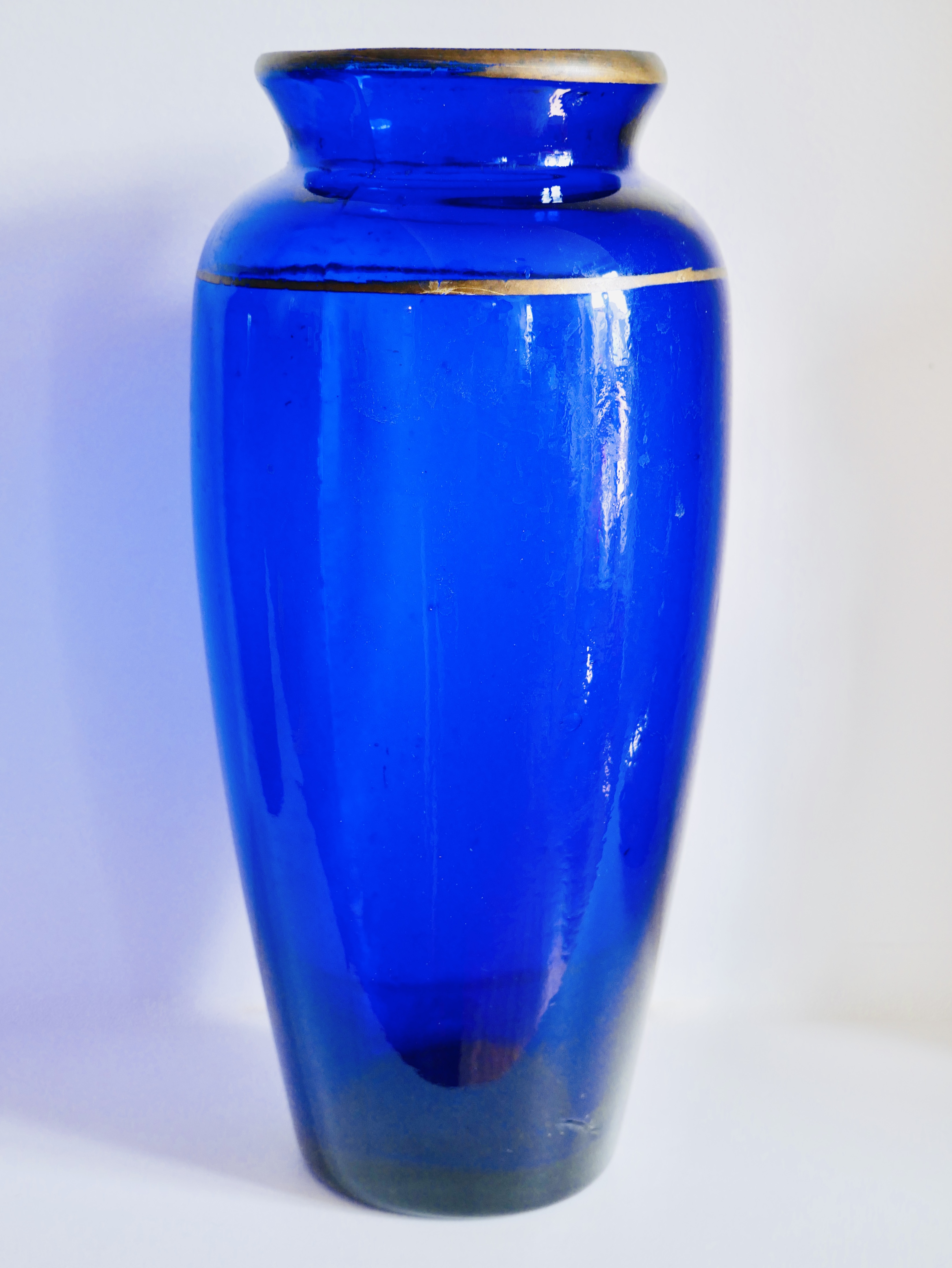Paire de Vases Bleu Cobalt avec Liseré Doré, France - 3