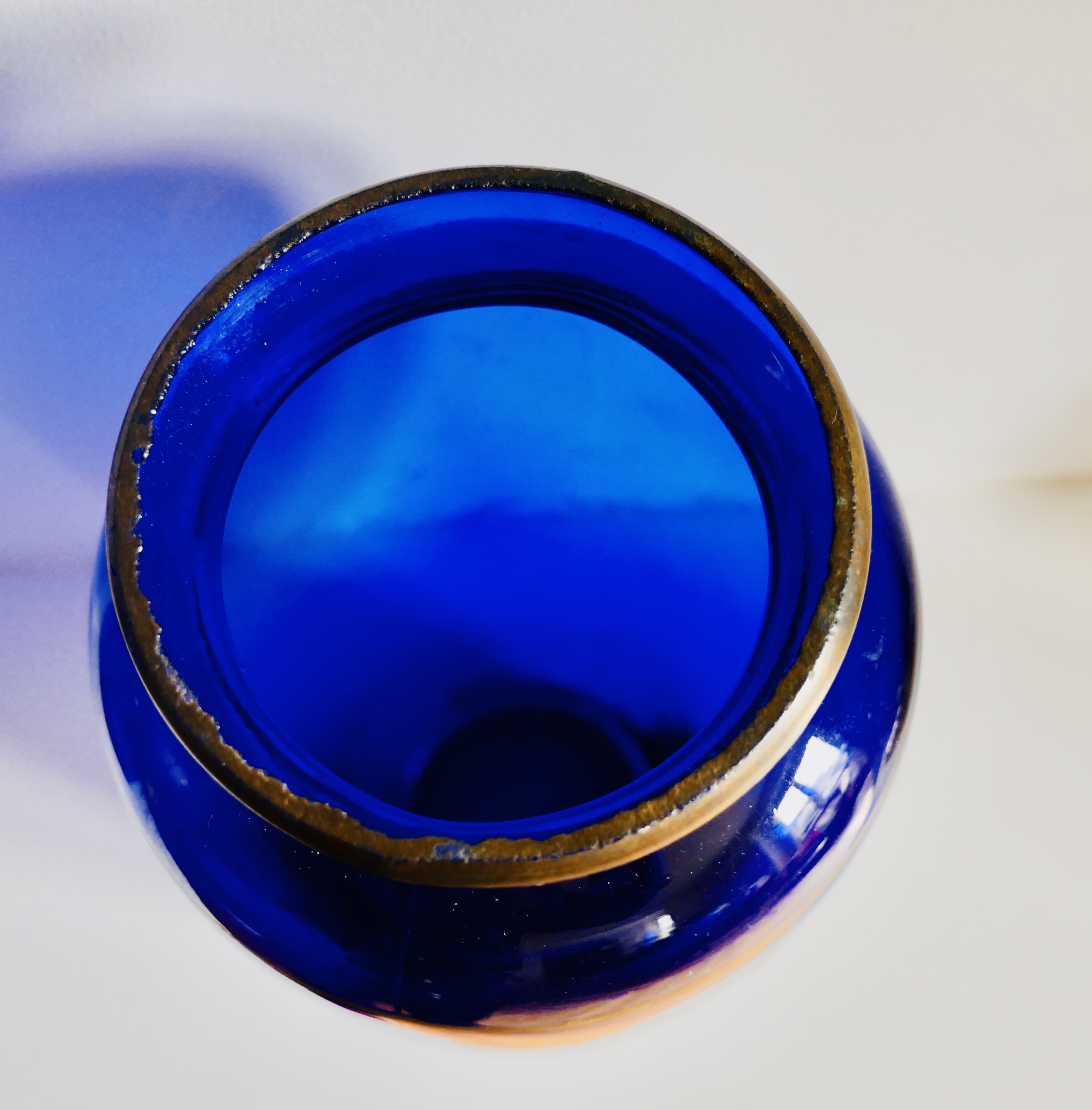 Paire de Vases Bleu Cobalt avec Liseré Doré, France - 4