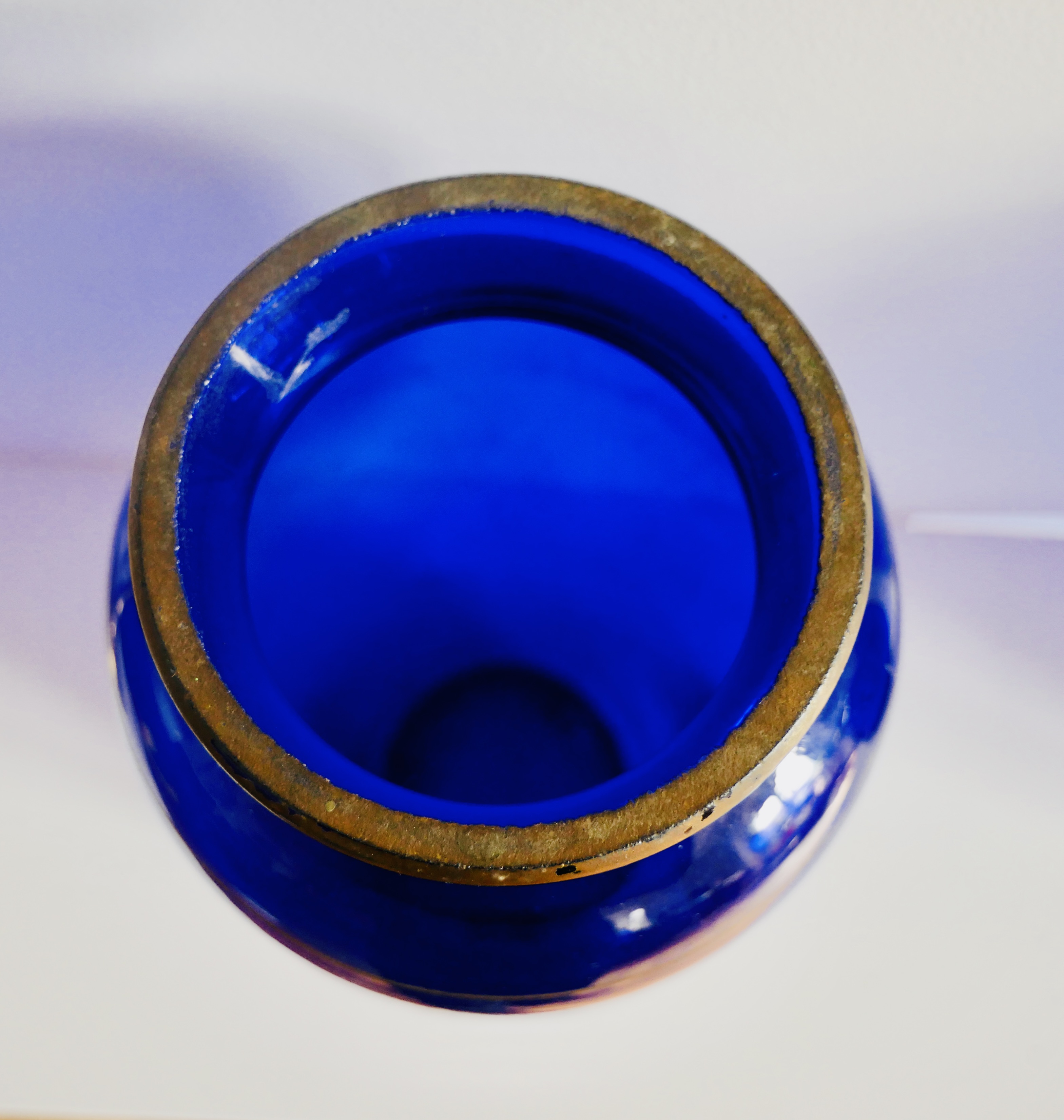 Paire de Vases Bleu Cobalt avec Liseré Doré, France - 5