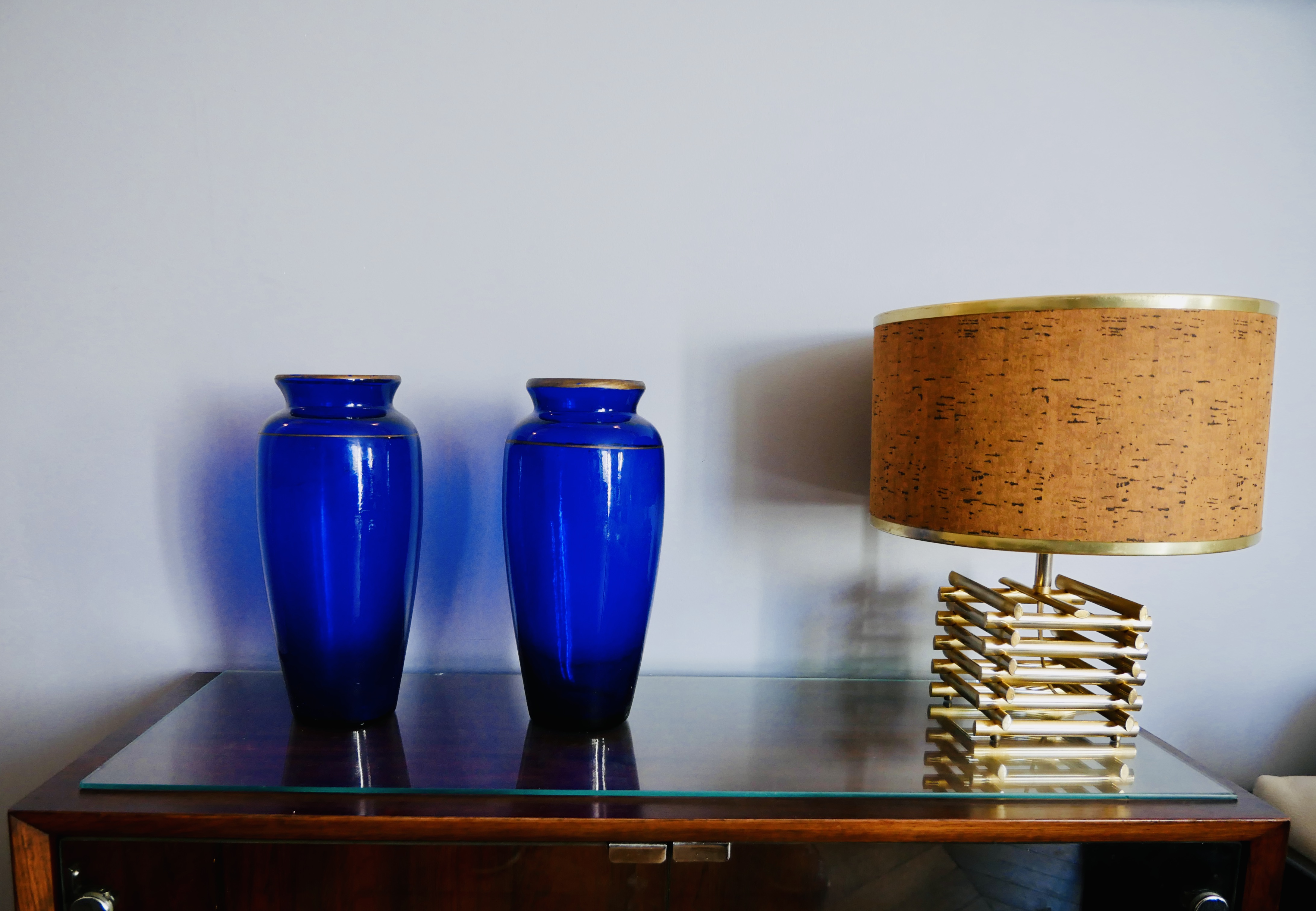 Paire de Vases Bleu Cobalt avec Liseré Doré, France - 7