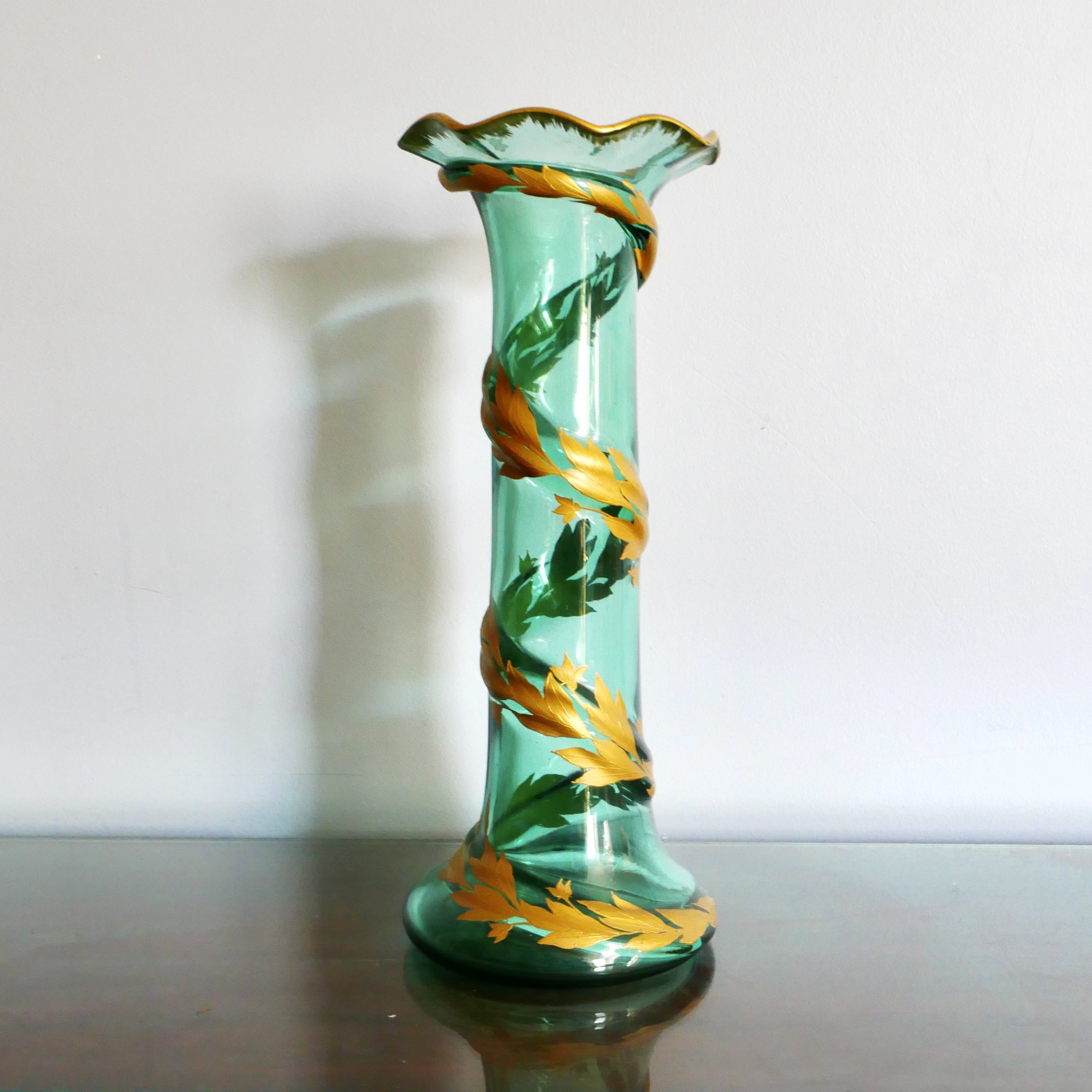 Vase Art Nouveau, Bleu et Or, Daum - Louis Damon, France - 9