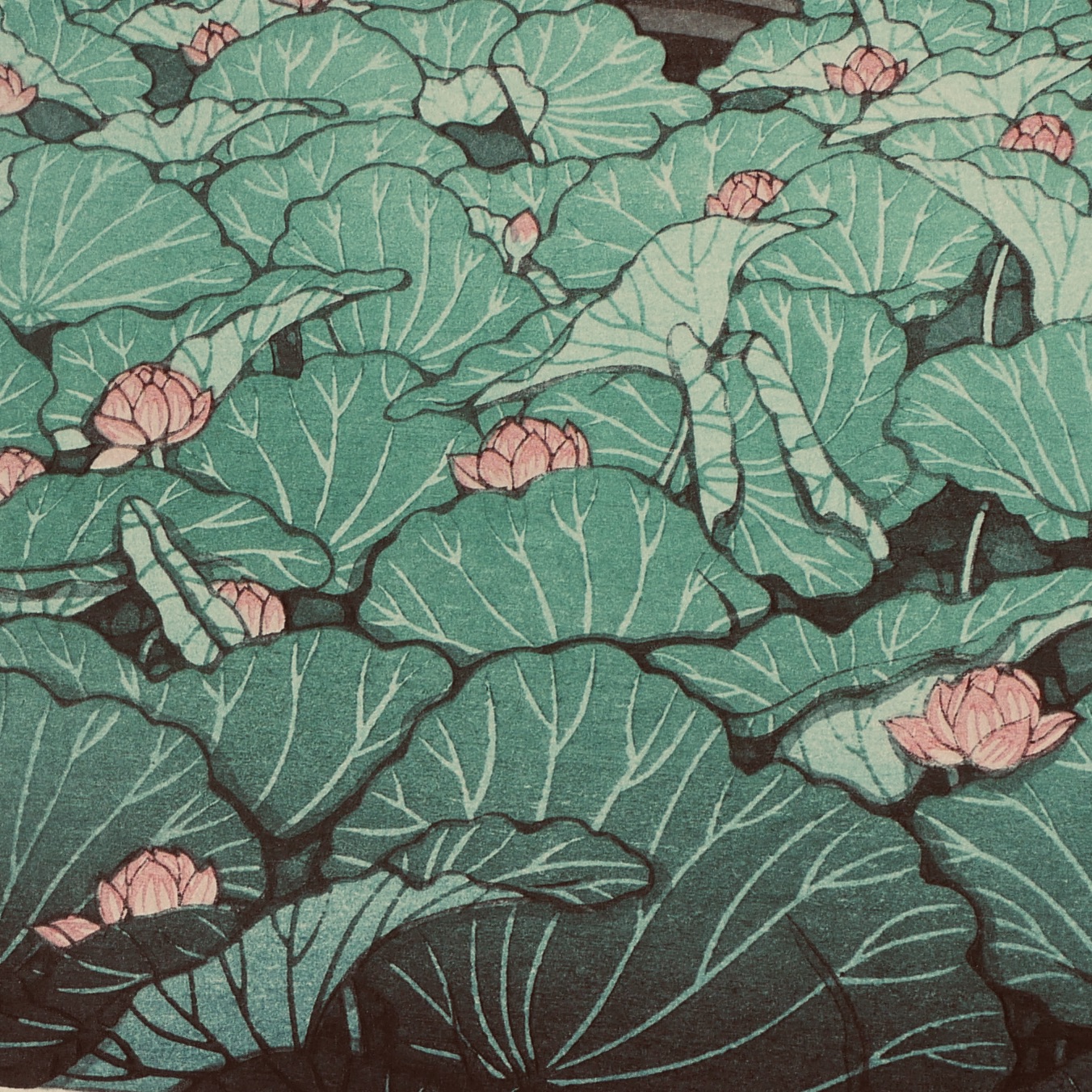 Estampe Hasui Kawase, L’Etang au Temple de Shiba Benten, Japon - 5