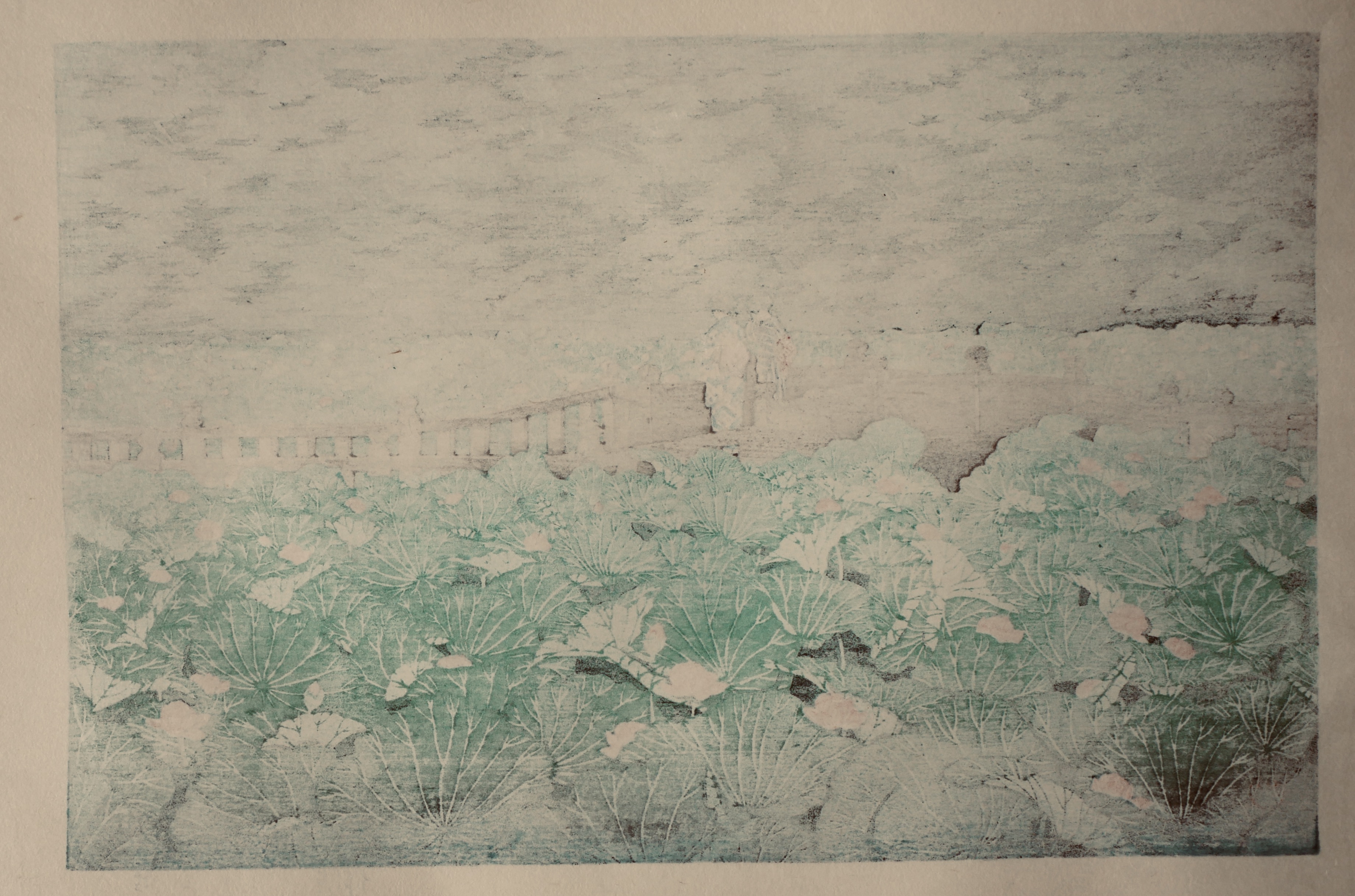 Estampe Hasui Kawase, L’Etang au Temple de Shiba Benten, Japon - 9