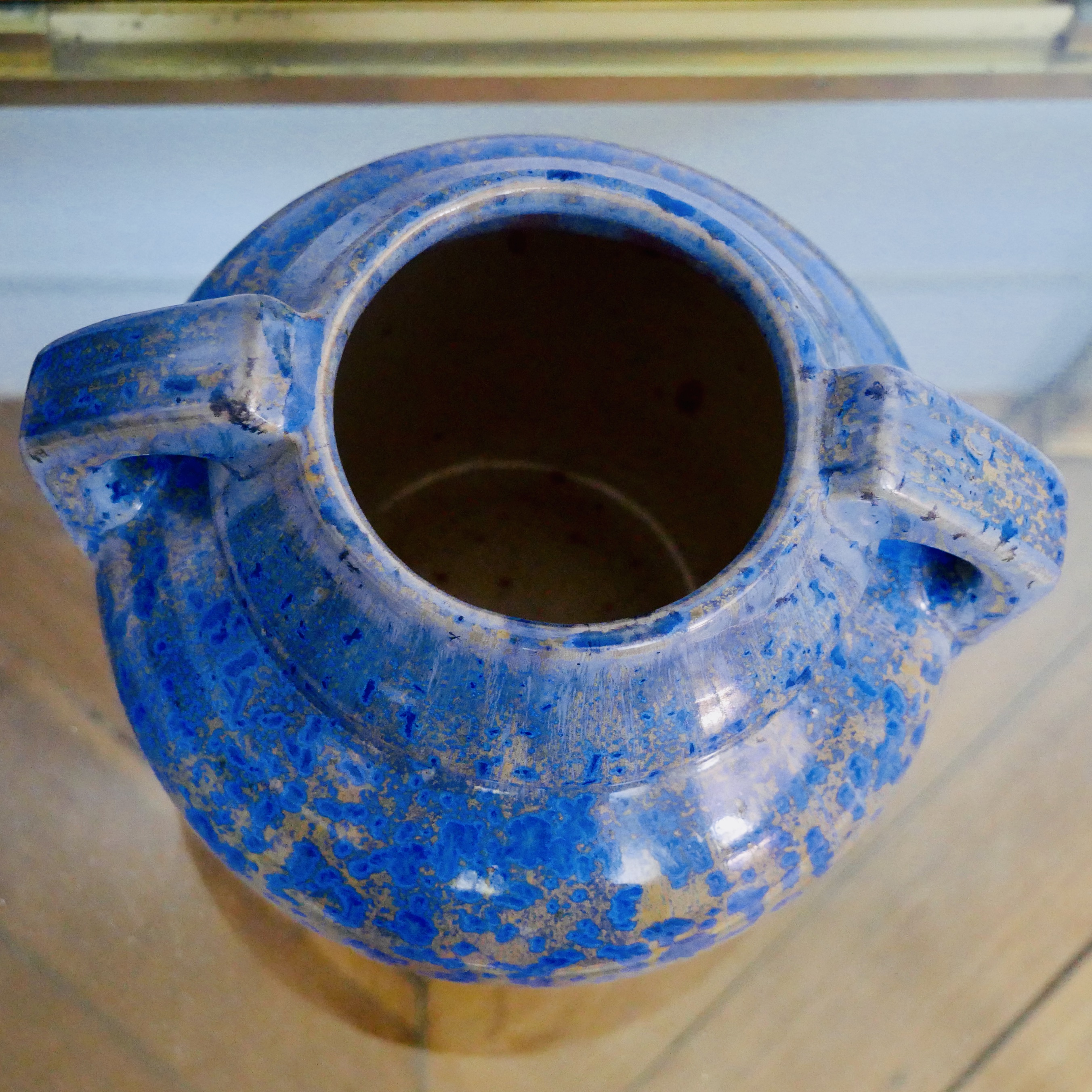 Vase Art Deco, Pierrefonds, Bleu et Or, France - 7