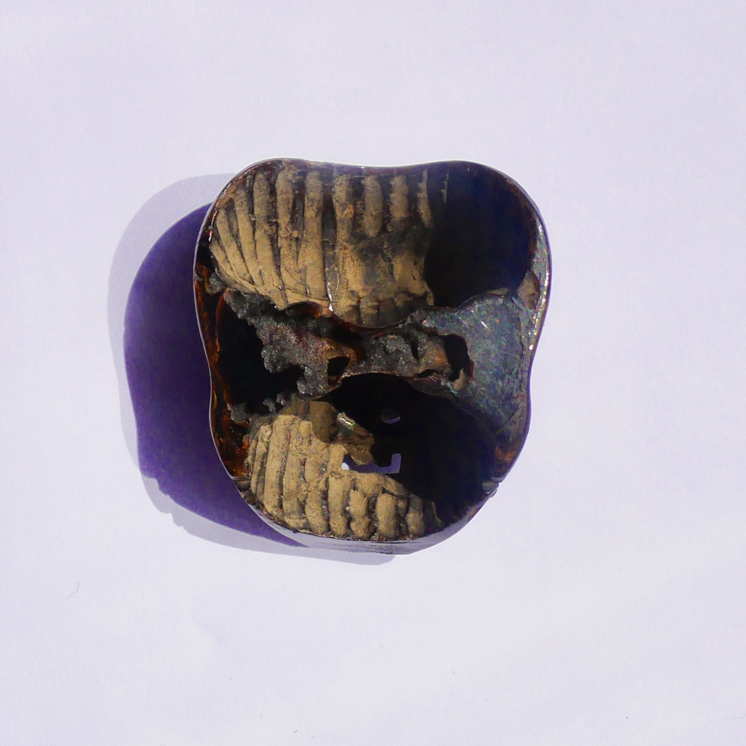 Masque Miniature Ojime, Bois, Japon, Edo - 5