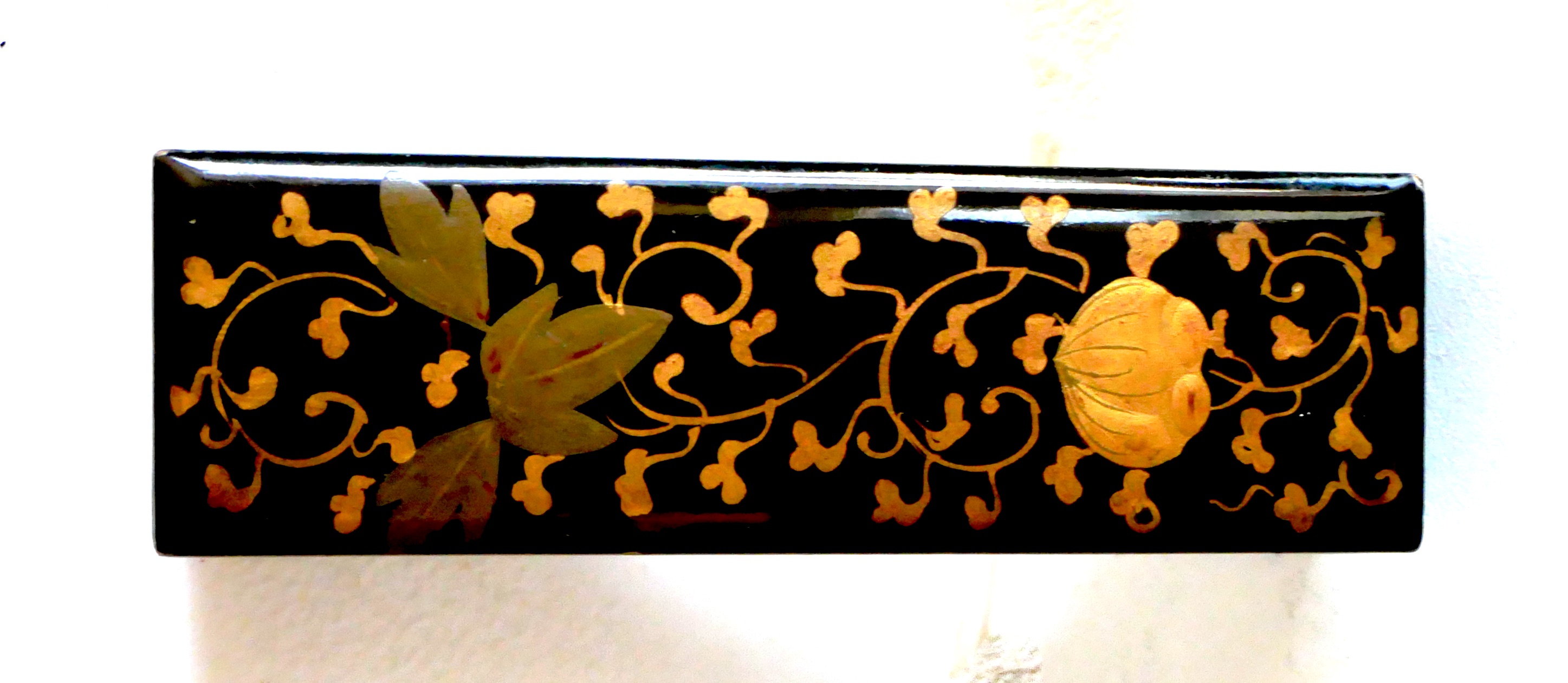 Ensemble de Deux Petites Boîtes en Laque Noire, à Motifs Floraux et Végétaux en Maki-e, Japon, Kyoto, Meiji - 9