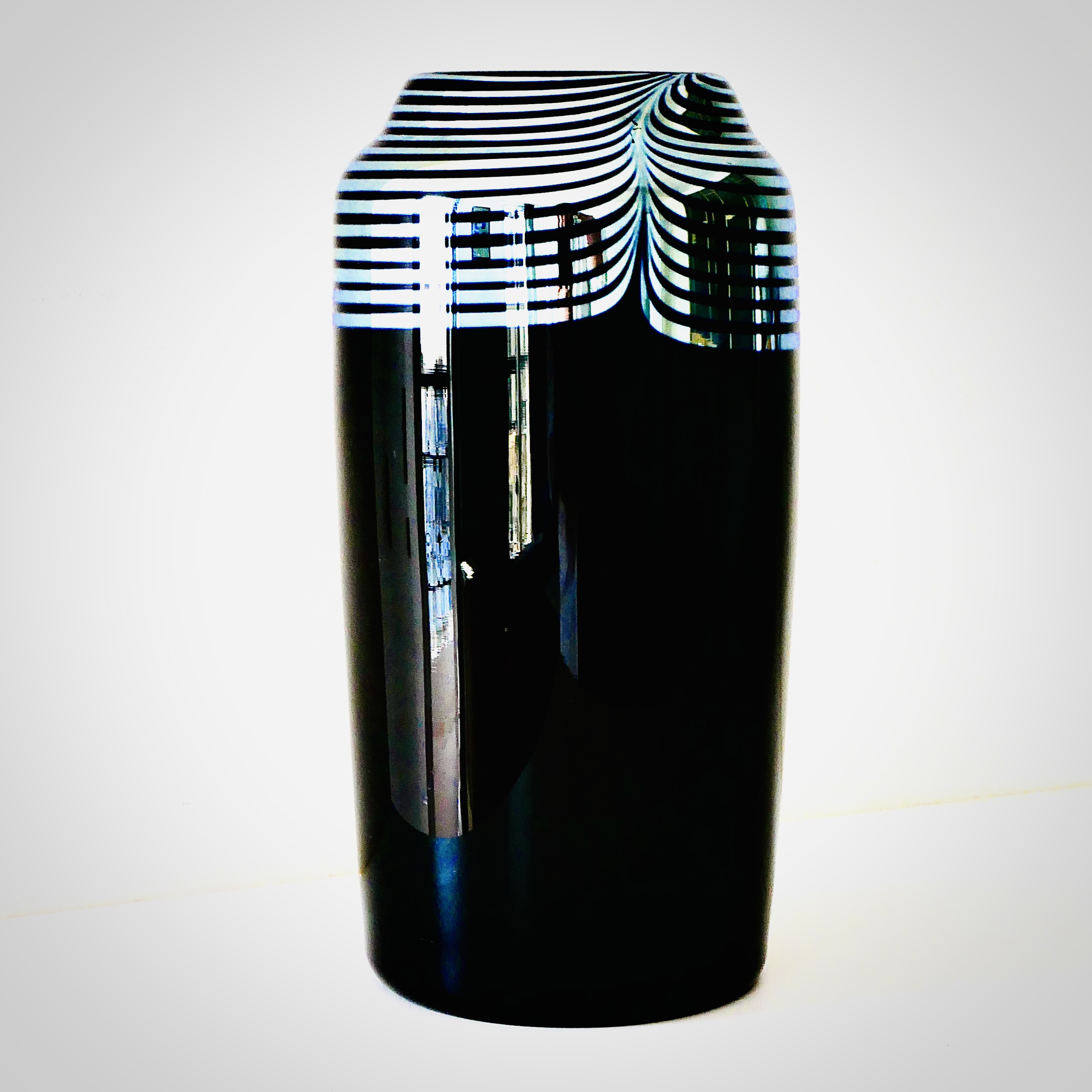 Vase en Verre d'Art, Noir et Agent, Correia, USA, 1984 - 2