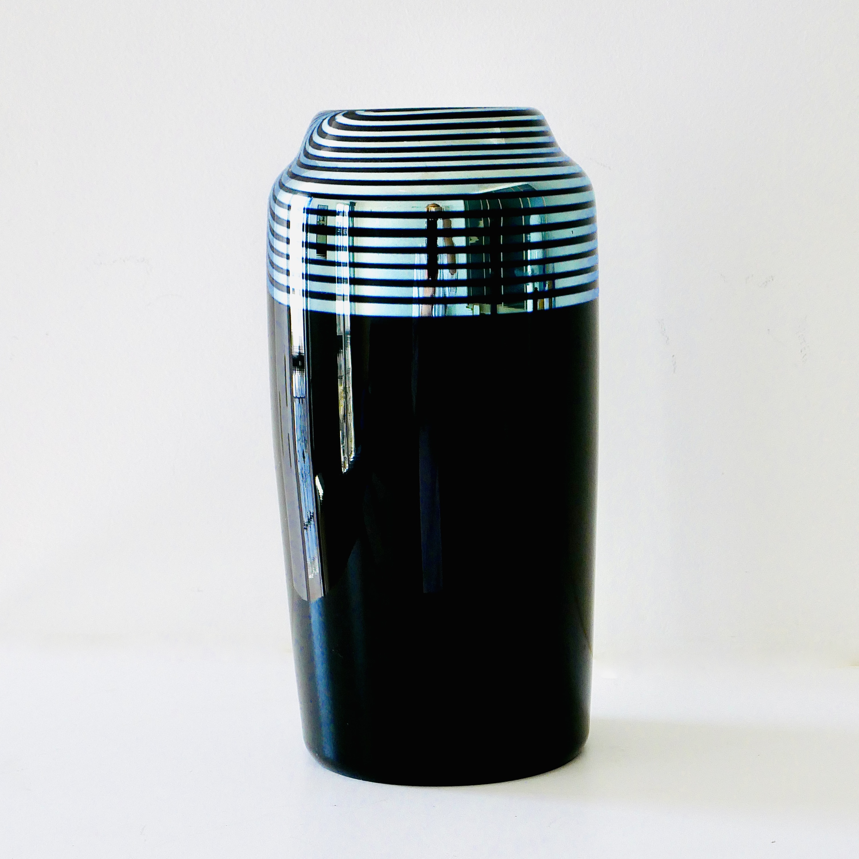 Vase en Verre d'Art, Noir et Agent, Correia, USA, 1984 - 3
