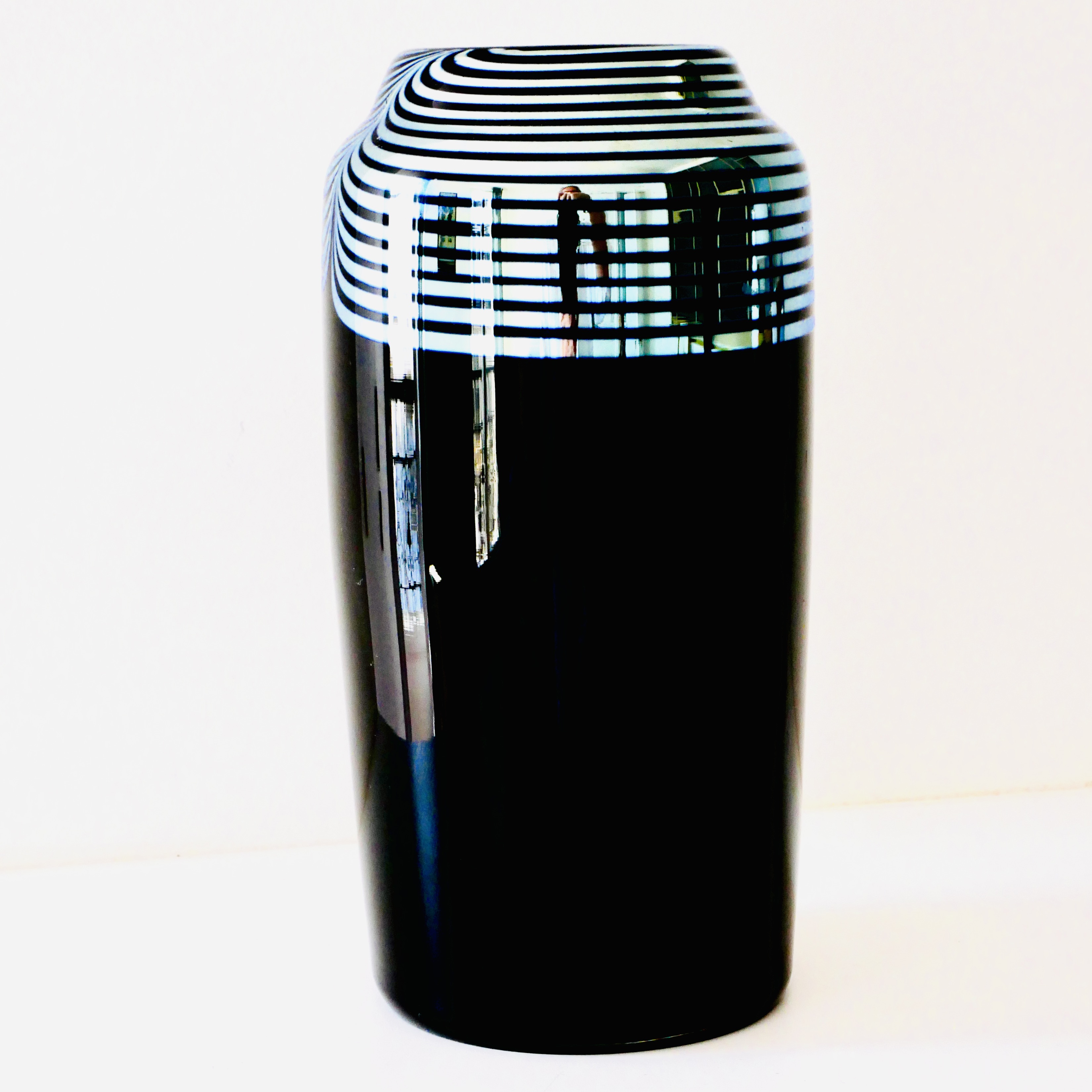 Vase en Verre d'Art, Noir et Agent, Correia, USA, 1984 - 5