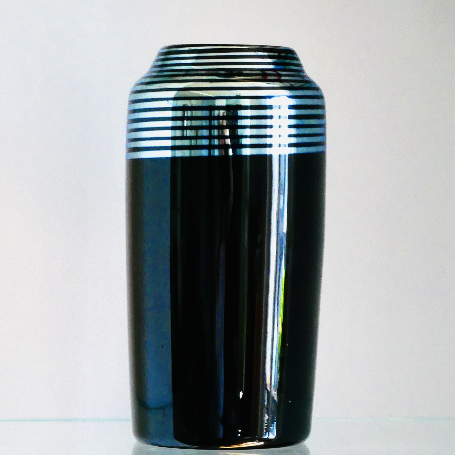 Vase en Verre d'Art, Noir et Agent, Correia, USA, 1984 - 6