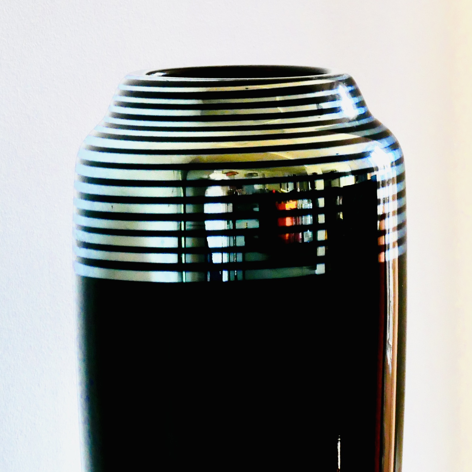Vase en Verre d'Art, Noir et Agent, Correia, USA, 1984 - 7