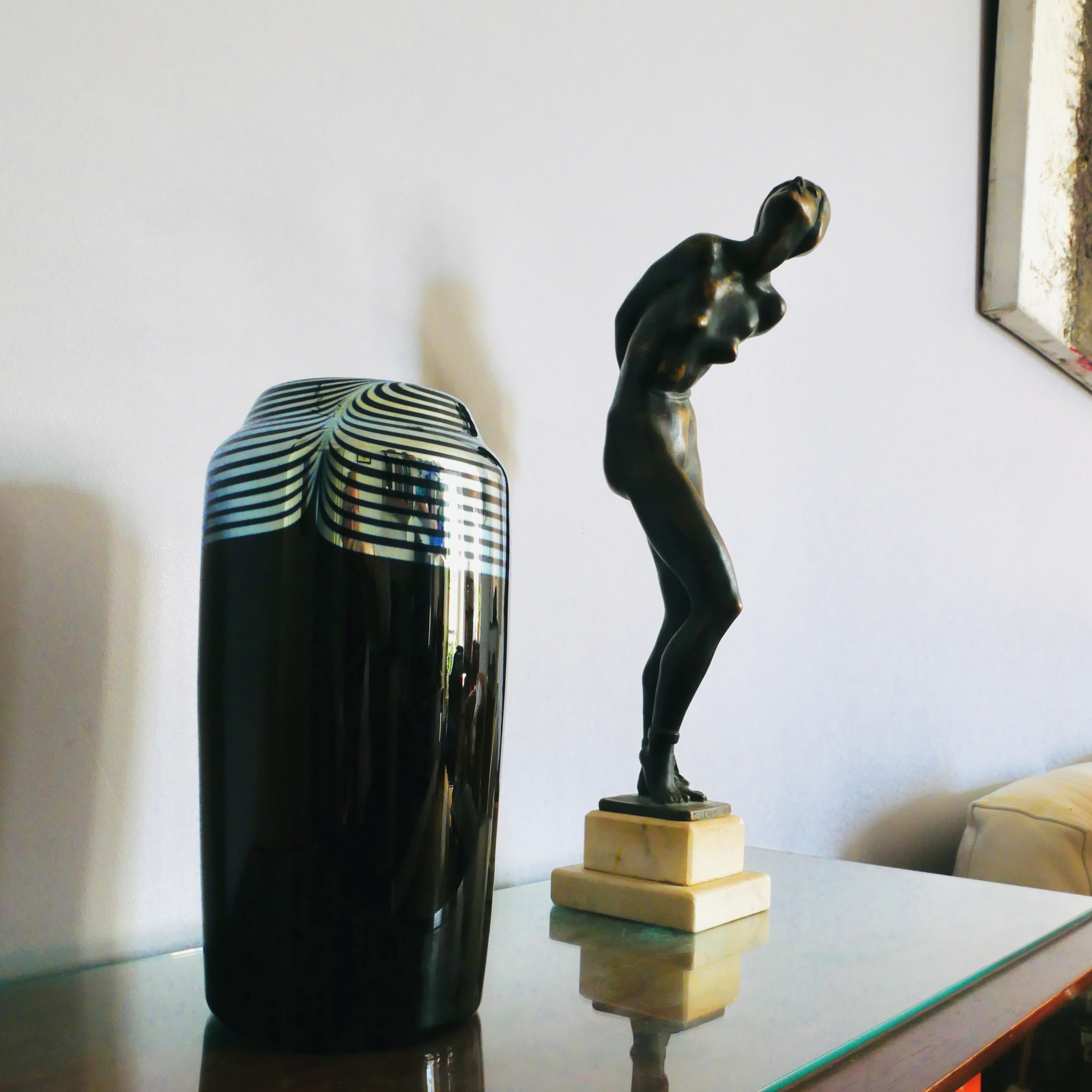 Vase en Verre d'Art, Noir et Agent, Correia, USA, 1984 - 10