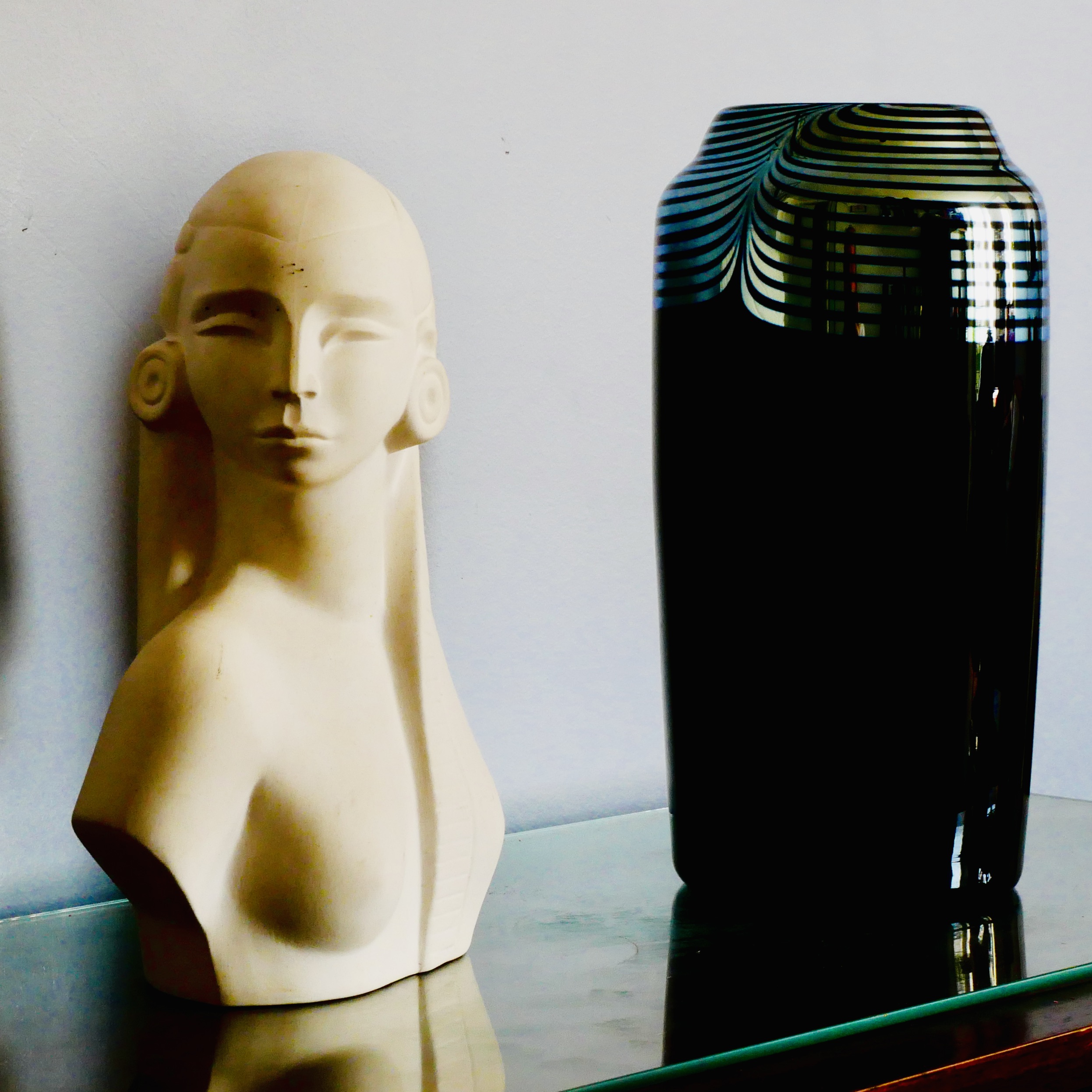 Vase en Verre d'Art, Noir et Agent, Correia, USA, 1984 - 11