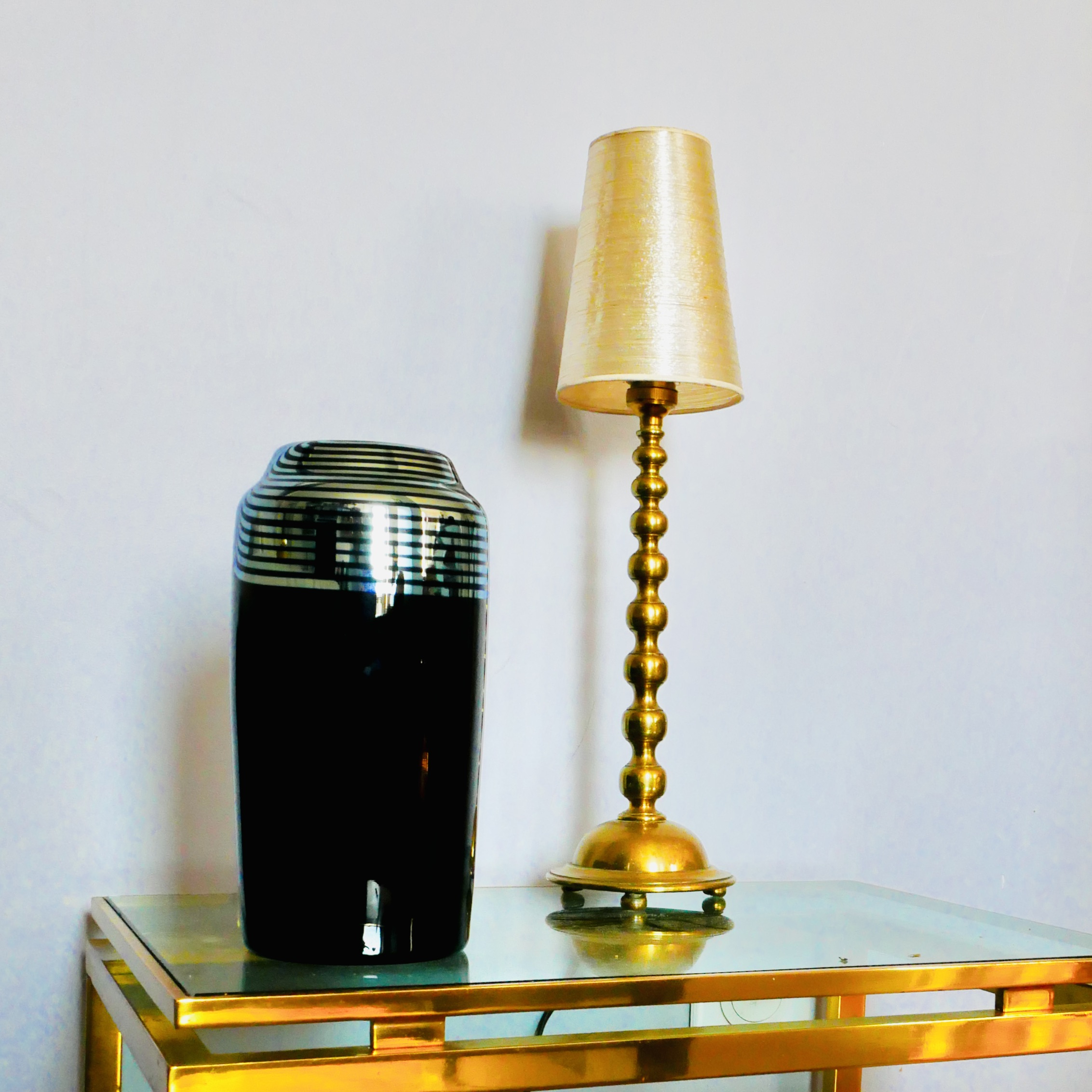 Vase en Verre d'Art, Noir et Agent, Correia, USA, 1984 - 12