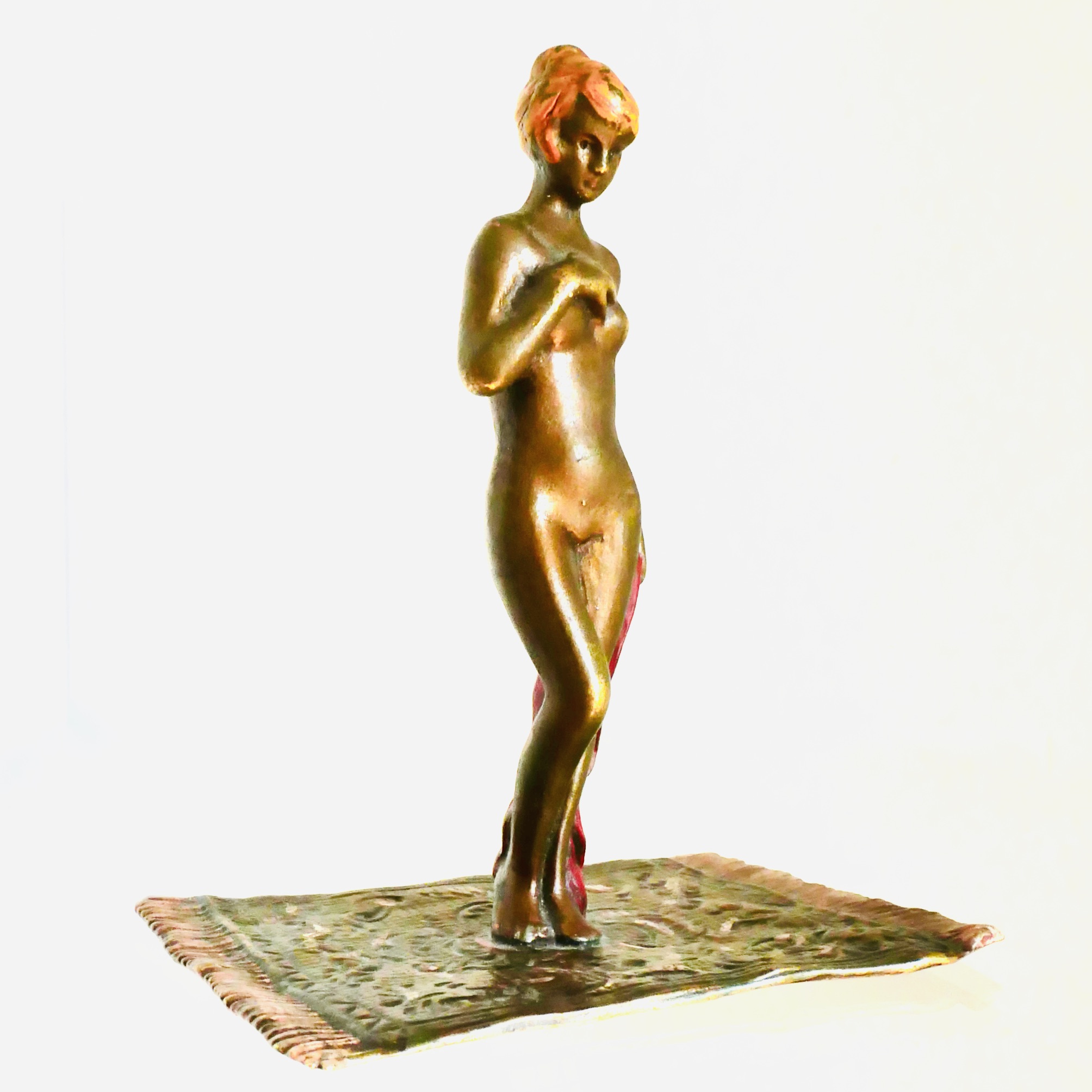 No. 26-027 – Vienna Bronze: Nude Young Woman on an Oriental  Rug, Austria, early 20th century
