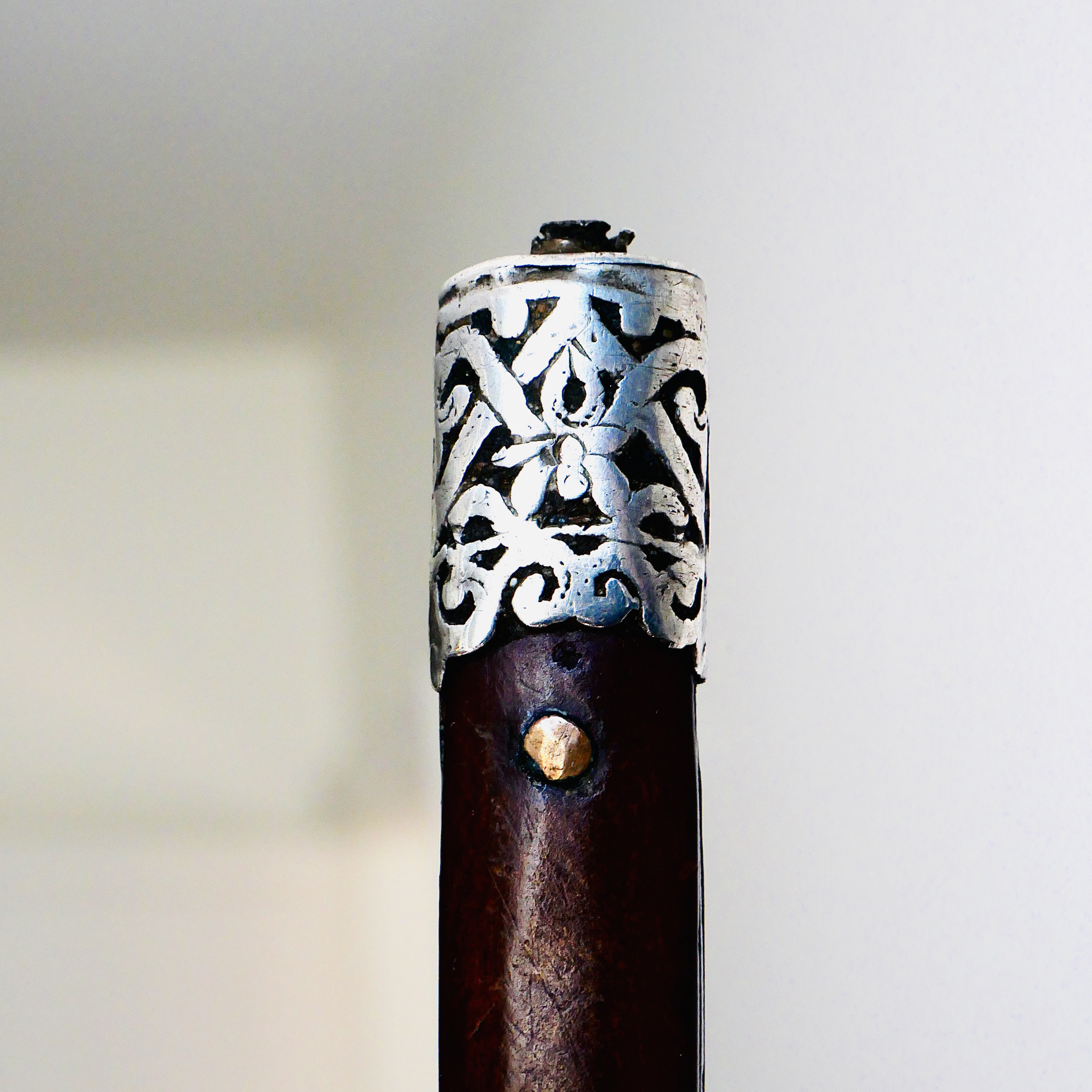Couteau de Prestige type Khet Khutga à Motifs Auspicieux, Argent et Bois, Chine / Mongolie, fin 19e - début 20e - 7
