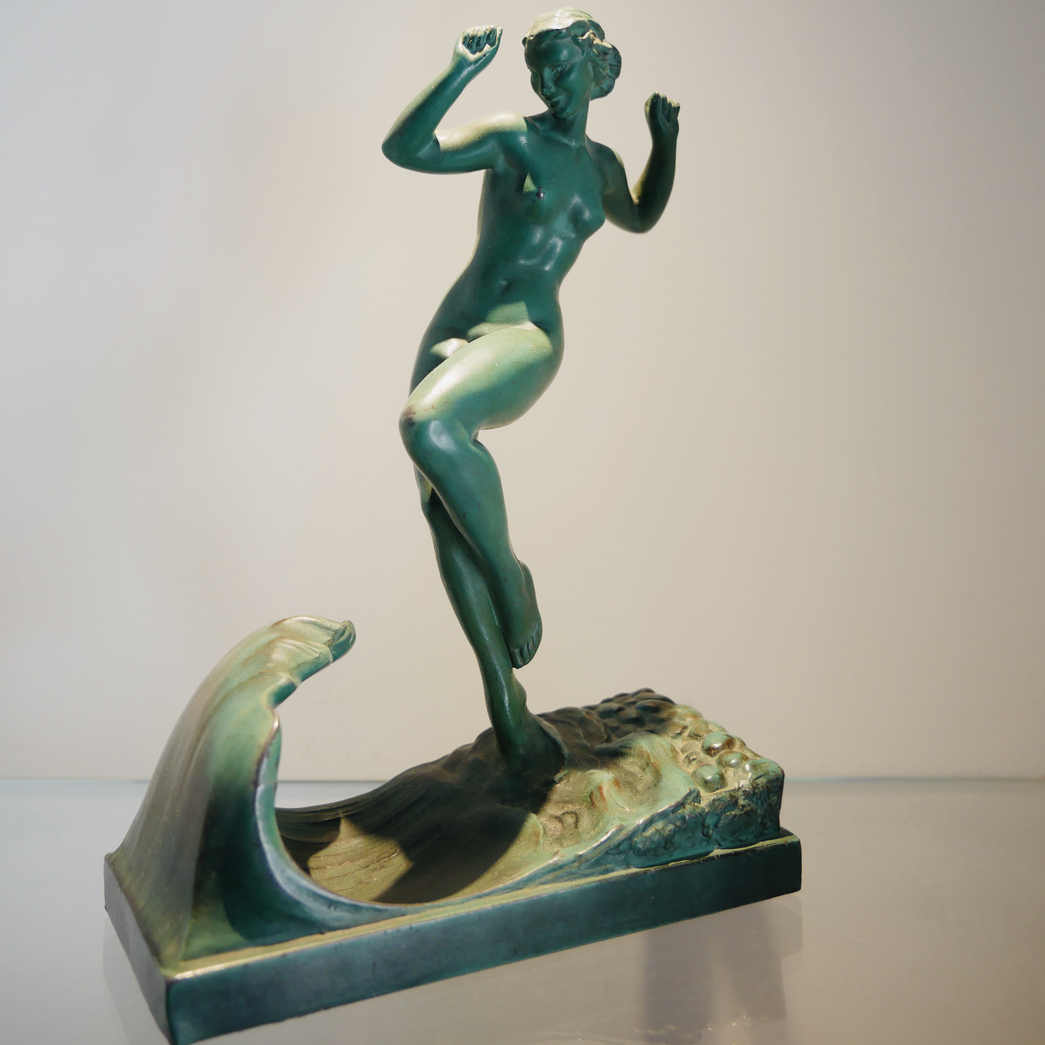 Statuette Art Deco, “La Vague”, Guerbe / Le Verrier - 2